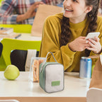 Linkidea Insulated Food Jar Bag, Thermal Snack Bag, Lunch Cooler Bags for Food Jar, Suitable for Office Work, Outdoor Picnics, Compatible with THERMOS 16 oz, Bidakid, Serlium, Blockhutte (Green)