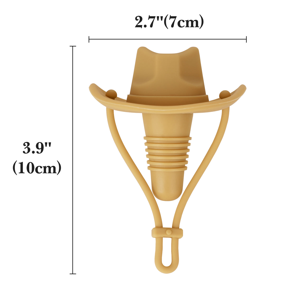 Linkidea 2 Pack Silicone Cowboy Style Bottle Stoppers, Reusable Fun Cap Sealers to Keep Drinks Fresh, Unique Gifts for Boyfriend, Dad, Friends (Yellow)