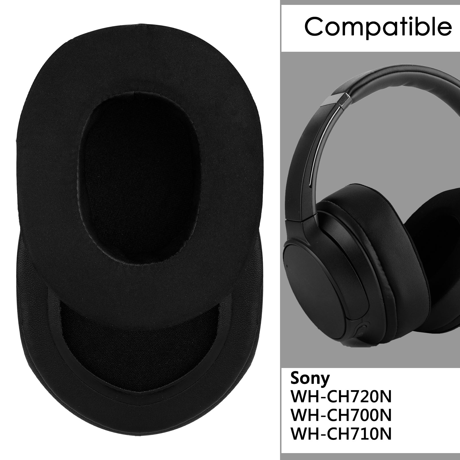 Linkidea Replacement Ear Pads for Sony WH-CH720N, WH-CH700N, WH-CH710N Headphones Ear Cushions, Headset Earpads ( Cooling-Gel / Black )