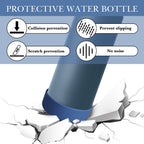 Linkidea Water Bottle Boot Compatible with YETI Rambler Bottle 36oz, Silicone Anti-Slip Water Bottle Bottom Sleeve Cover Protector, Bottle Bumper (Nordic Blue / 2 Pack)