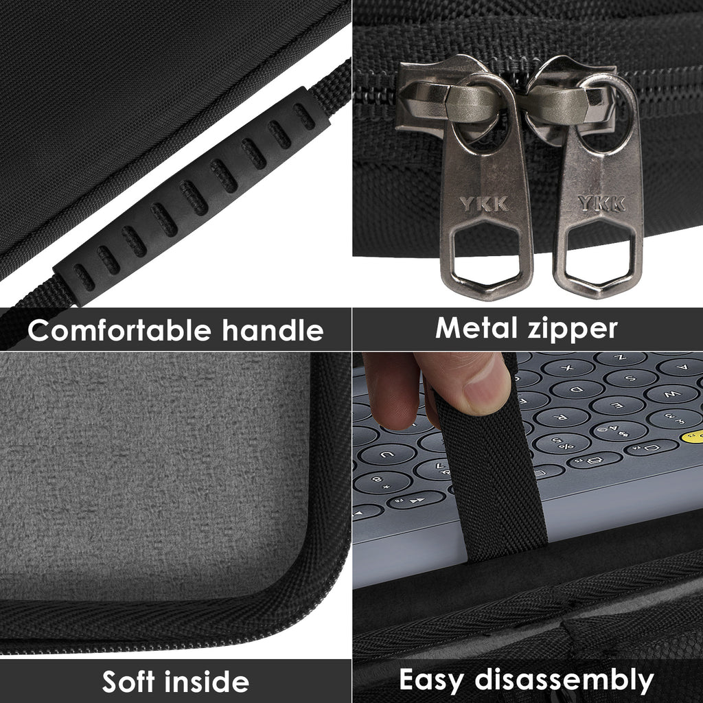 Linkidea Keyboard Hard Shell Travel Carrying Case, Compatible with Logitech K380, Logitech Pebble Keys 2 K380s