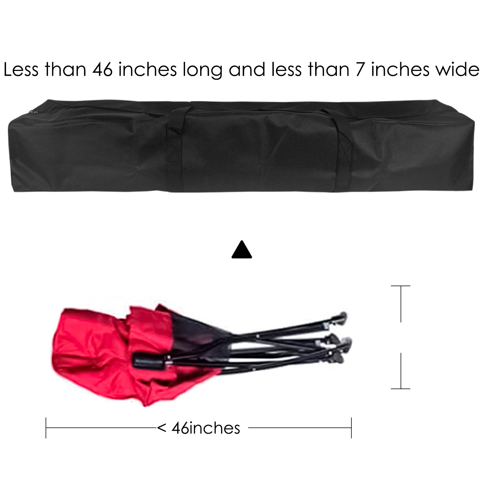 Linkidea 46'' Extra Large Camping Chair Carrying Bag, Oversized Folding Chair Replacement Carry Bag with Two Hand Strap and Double Zip for Easy Storage (Black)