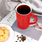 Linkidea 20oz Extra Large Tea and Coffee Mugs, Set of 2 Ceramic Tall Coffee Mugs with Handles, Teacups Large Capacity Cup for Latte, Beer, Hot Cocoa, Microwave and Dishwasher Safe, Red