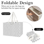 Linkidea Extra Large Tote Bag, Large Capacity Reusable Grocery Bag with Handles, Utility Foldable Shopping Bags Fits Storage, Picnics, Beach Use