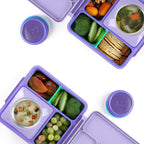 Linkidea 4 Pcs Silicone Seal Replacement, Exact Fit Lid Seal Gasket Compatible with OmieBox, Leakproof Food Safe Parts & Accessories for Bento Box (Purple)