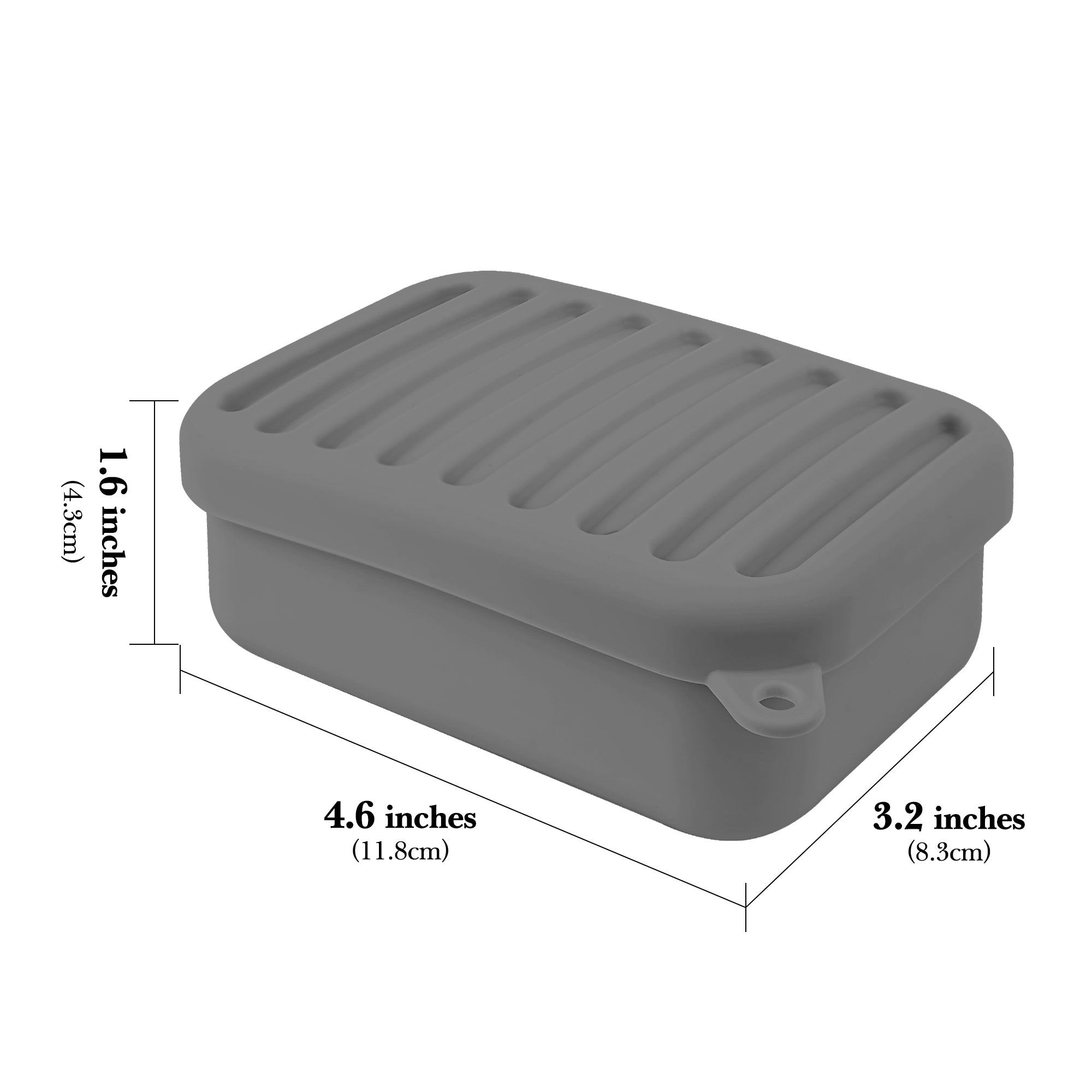 Linkidea Silicone Travel Soap Storage Box, Compact Bar Soap Holder with Drainage Layer, Shatterproof Better Storage Soap Holder, Suitable for Bathroom, Gym (Grey)
