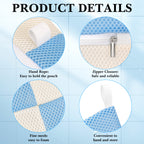 Linkidea 3 Pack Soap Saver Pouch with Zipper, Exfoliating Body Sponge Scrubber with Hand Loop, Mesh Foam Lather Pocket for Shower Bath, Rectangle