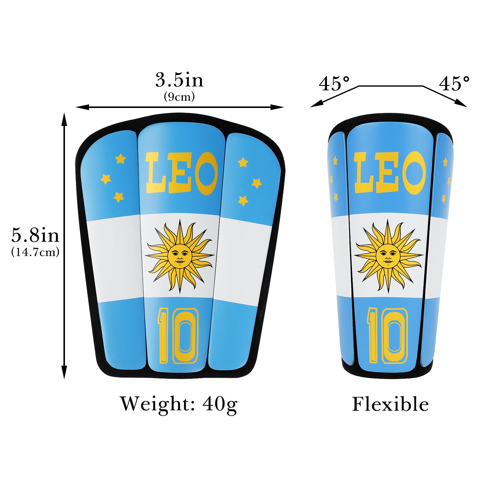 Linkidea Flexible Carbon Fiber Soccer Shin Guards, Ultra-light Shin Pads Adaptable to The Shape of the Shin, Lightweight Professional Leg Protection for Kids, Youth and Adults (#10 Print)