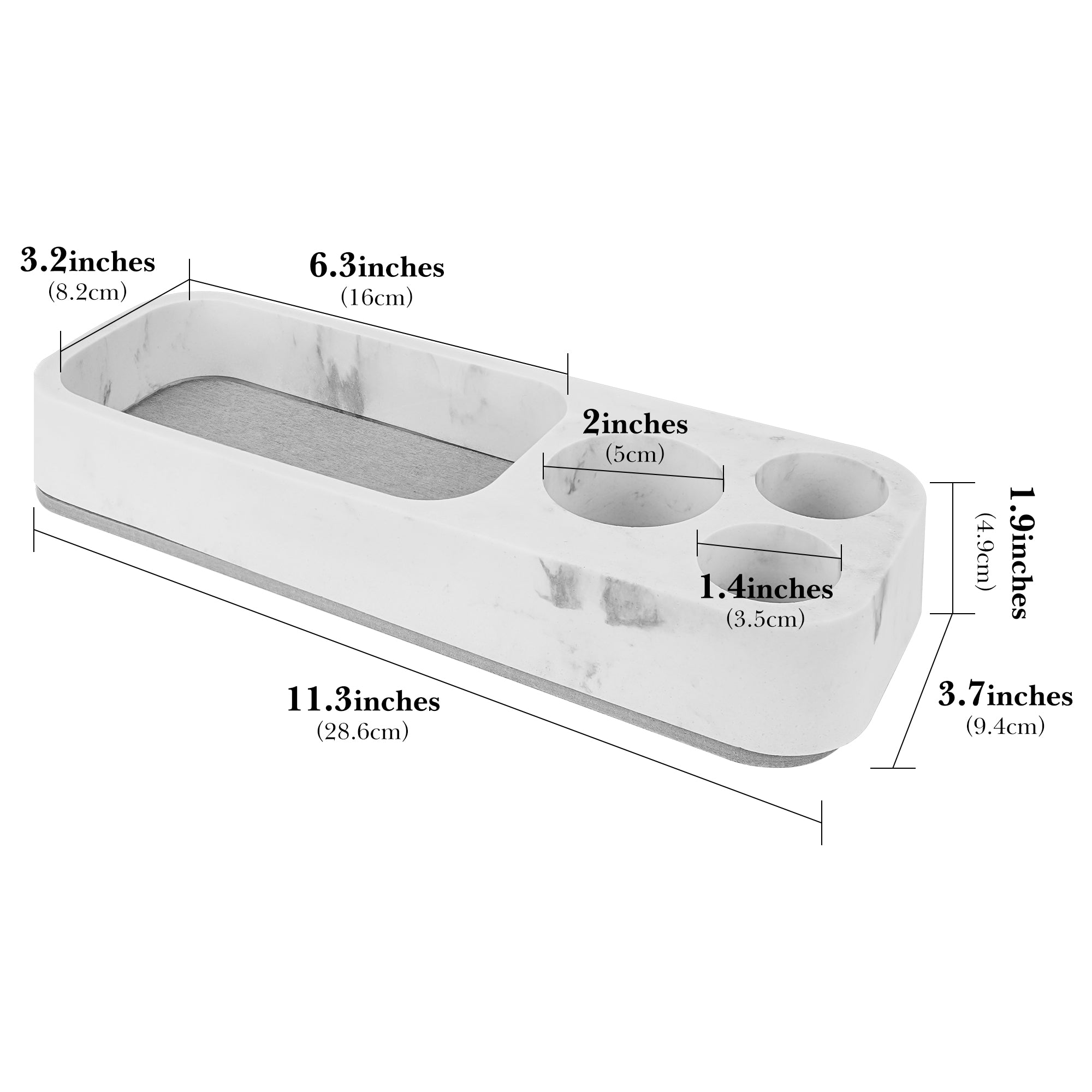Linkidea Countertop Toothbrush Holder, Diatomite Tooth Brush Stand for Manual Toothbrush, Toothpaste, Razor, Vanity Organizer Compatible with Philip Sonicare, Oral-B iO Series (White)