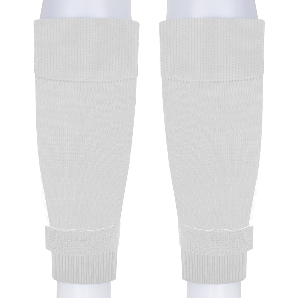 Linkidea Kids Soccer Grip Socks with Shin Guard Sleeve for Age 6 - 9 (White)