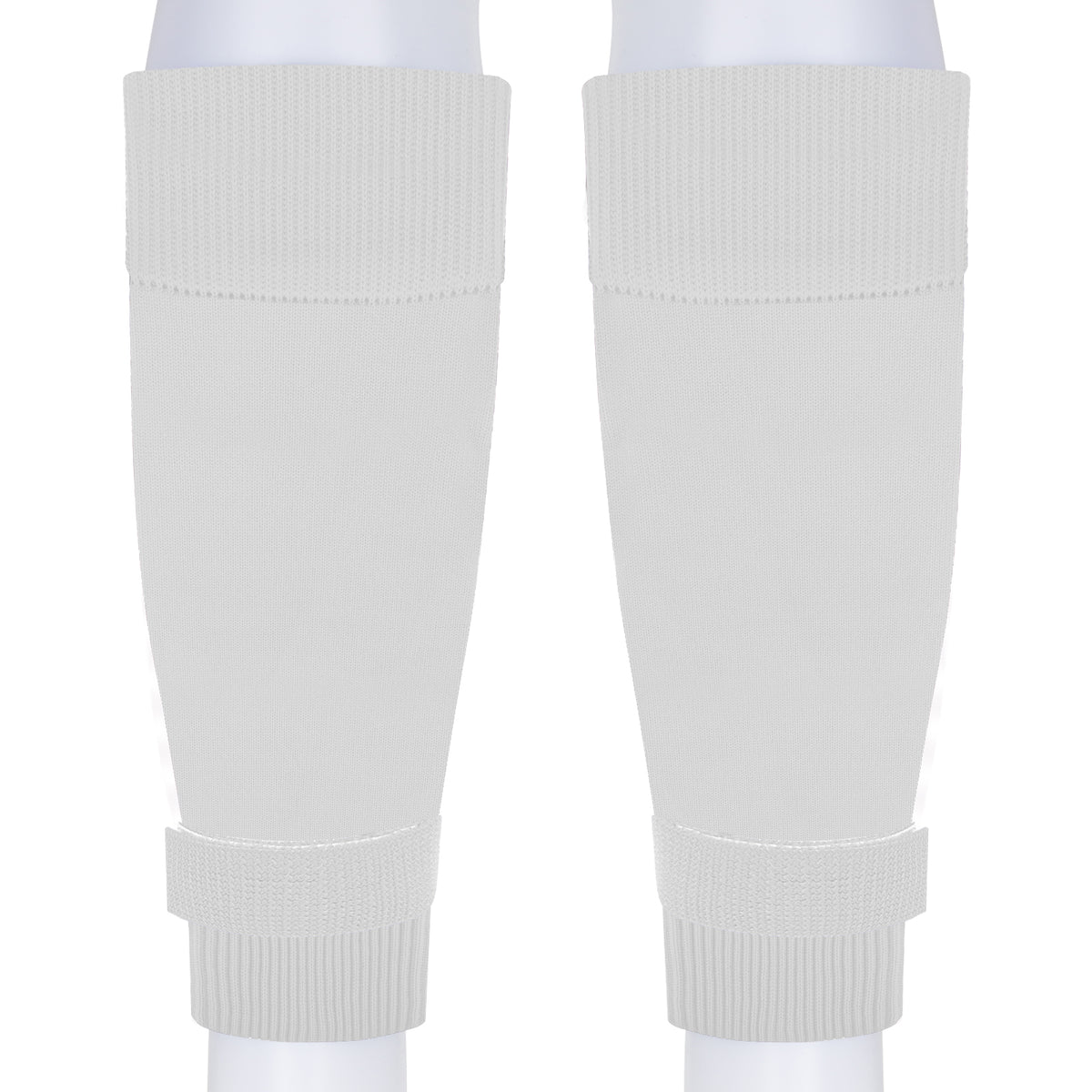 Linkidea Kids Soccer Grip Socks with Shin Guard Sleeve for Age 6 - 9 (White)