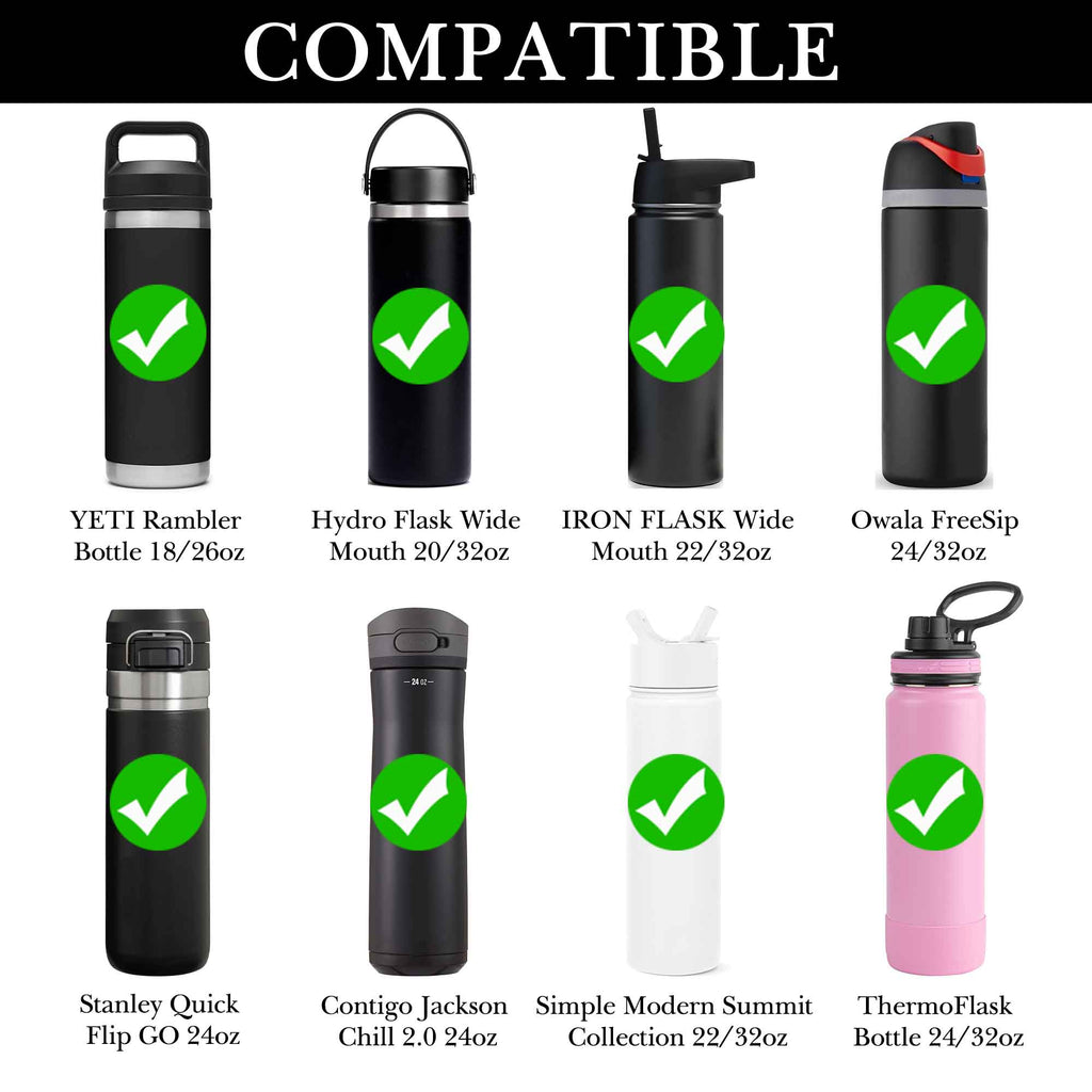 Linkidea Water Bottle Carrier Compatible with YETI Rambler Bottle 18oz/26oz, Owala FreeSip 24oz, Waterbottle Sling Bag Holder with Shoulder Strap, Black