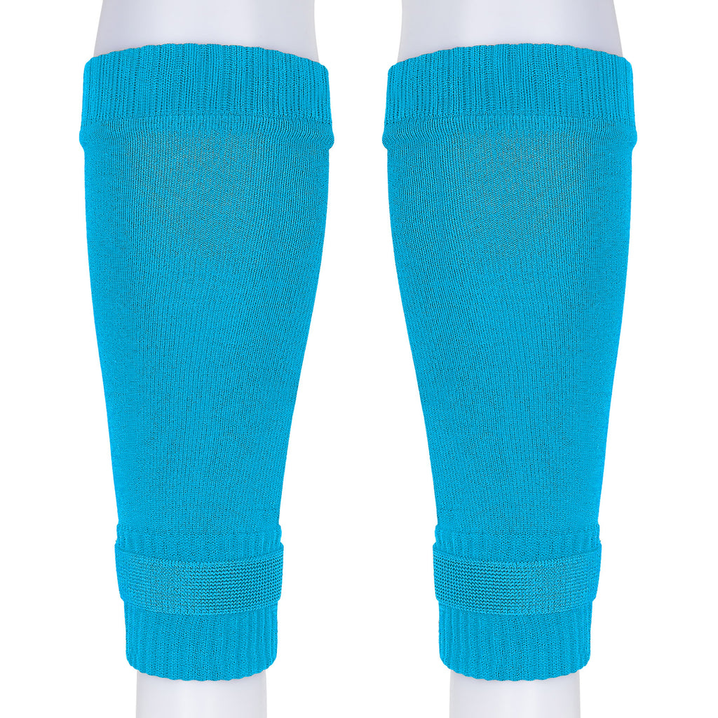 Linkidea Kids Soccer Leg Sleeve with Shin Guard Straps, Elastic Compatible with Grip Socks, Best Alternative to Soccer Athletic Socks for Child 6-8 Years (Blue)