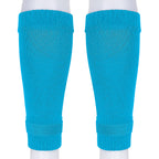 Linkidea Kids Soccer Leg Sleeve with Shin Guard Straps, Elastic Compatible with Grip Socks, Best Alternative to Soccer Athletic Socks for Child 6-8 Years (Blue)