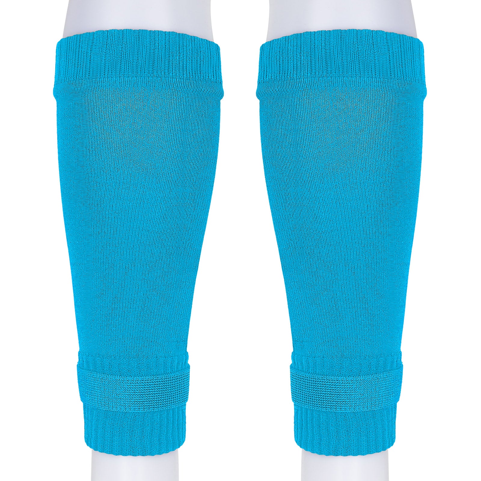 Linkidea Kids Soccer Leg Sleeve with Shin Guard Straps, Elastic Compatible with Grip Socks, Best Alternative to Soccer Athletic Socks for Child 6-8 Years (Blue)