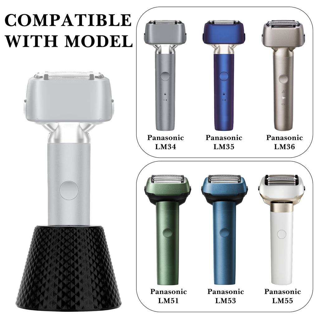 Linkidea Electric Shaver Stand, Compatible with Panasonic LM51 LM53 LM55 LM36 LM35 LM34, Anti-Tipping Countertop Holder for Vertical Storage (Black)