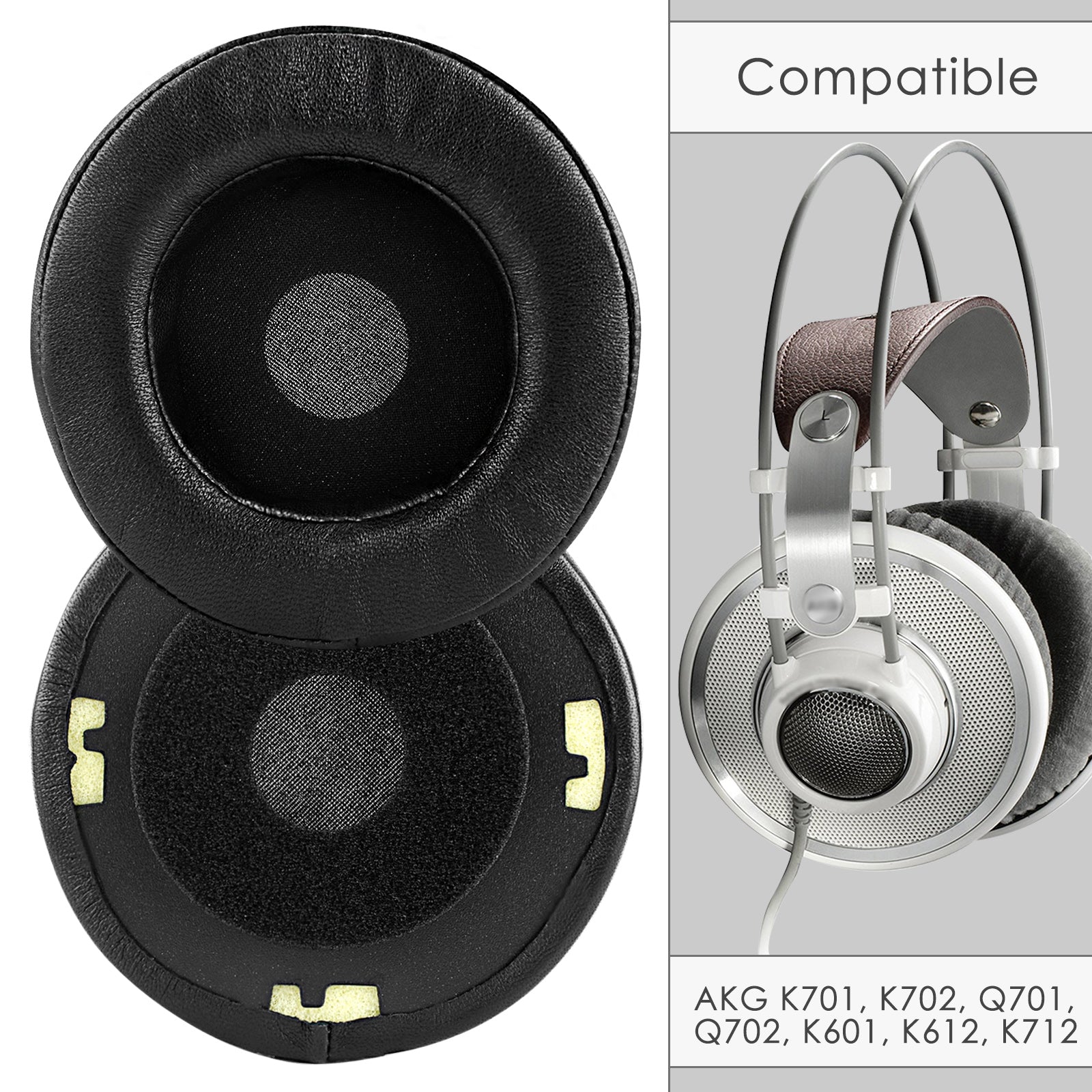 Replacement Ear Pads for AKG K701/K702/K601/K612/K712/Q701/Q702 Headphones Ear Cushions, Headset Earpads ( Sheepskin / Black )