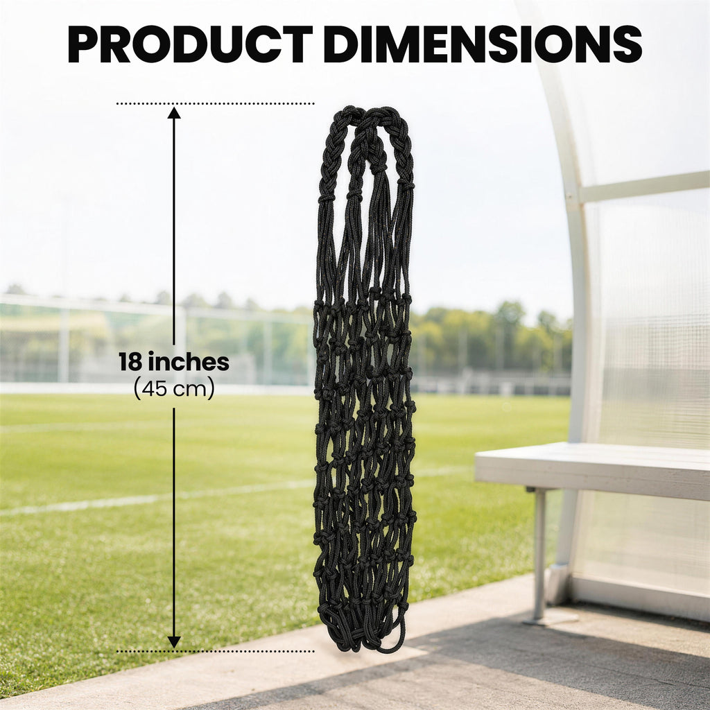 Linkidea 2 Pack Soccer Ball Mesh Bag, Breathable Nylon Soccer Ball Storage Bag, Holds 1 Ball Each (Fits Size 3, 4, 5 Balls), Sports Equipment & Training Bag (Black)