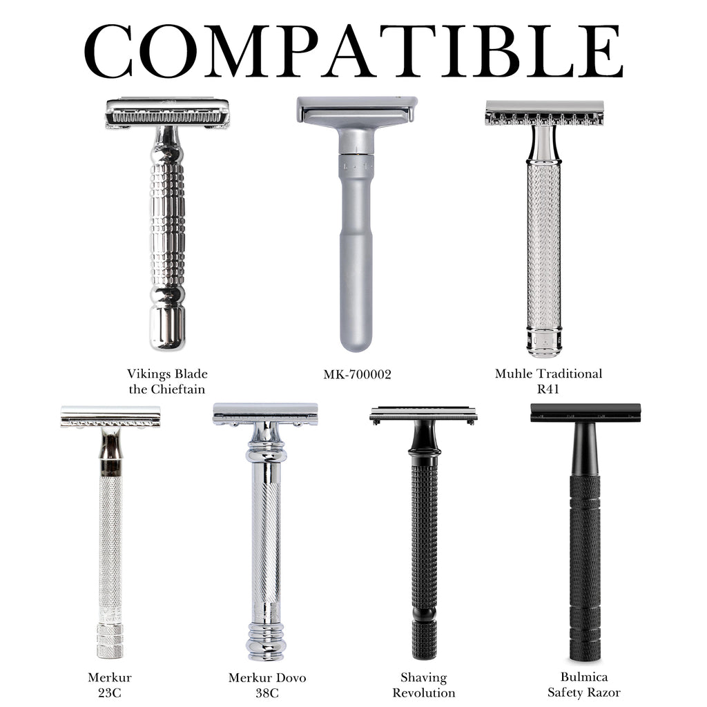 Linkidea Acrylic Men's Razor Stand Holder, Stable Storage Bracket Bathroom Countertop Organizer, Easy Clean, Compatible with Gillette Fusion 5 Power, Merkur 23C, Shaving Revolution (Clear)