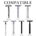 Linkidea Acrylic Men's Razor Stand Holder, Stable Storage Bracket Bathroom Countertop Organizer, Easy Clean, Compatible with Gillette Fusion 5 Power, Merkur 23C, Shaving Revolution (Clear)