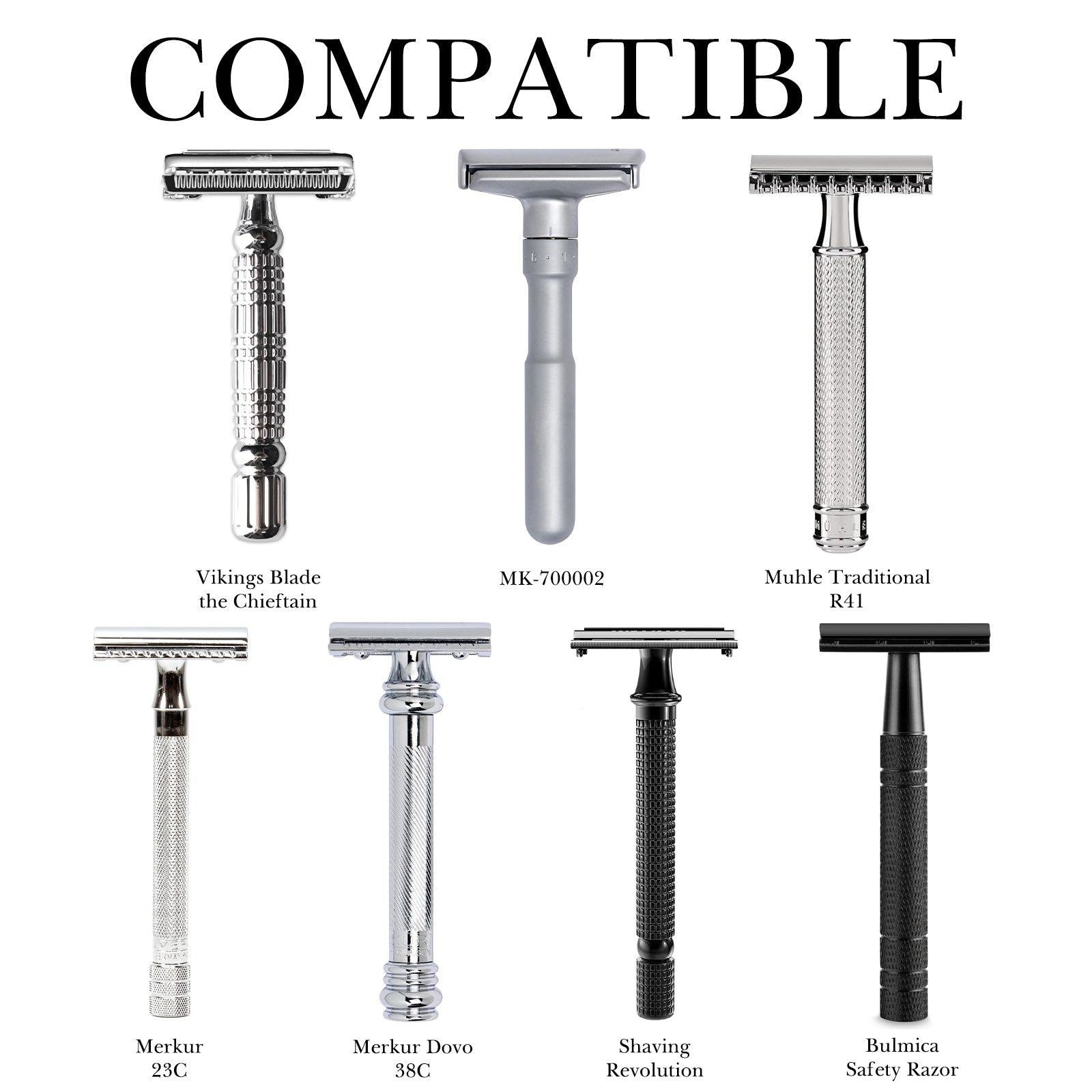 Linkidea Acrylic Men's Razor Stand Holder, Stable Storage Bracket Bathroom Countertop Organizer, Easy Clean, Compatible with Gillette Fusion 5 Power, Merkur 23C, Shaving Revolution (Clear)