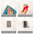 Linkidea No Drilling Stainless Steel Electric Shaver Holder, Compatible with Philips Norelco 9/7/5 Series, Self-Adhesive Wall Mount Bathroom Storage (Silver)