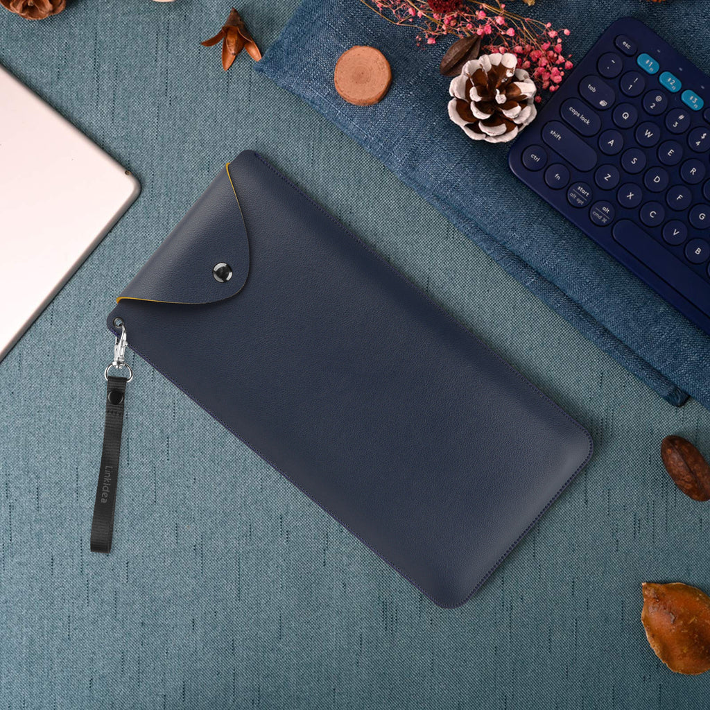 Linkidea Vegan Leather Keyboard Cover Sleeve Case Compatible with Logitech Pebble Keys 2 K380s / K380 / Keys-to-GO 2 (Dark Blue)
