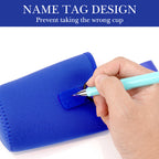 Linkidea Water Bottle Sleeve Compatible with CamelBak Eddy+ Tritan 14oz, Steel 12oz Kids Bottle, Waterbottle Holder Bag with Name Tag, Navy Blue