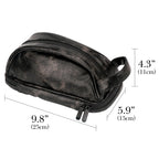 Linkidea Men's Toiletry Travel Bag, Water-Resistant PU Grooming Shaving Organizer for Business Trip with Wet Pocket, Travel Accessories Toiletry Bag (Black)