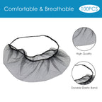 Linkidea 100 Pcs 15.7" Beard Net, Disposable Beard Covers with Elastic Bands, Comfortable Protective Beard Mask for Cooking (Black)
