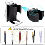 Linkidea Wall Mount Curling Iron Holder, Stainless Steel Hair Straightener Storage, Adhesive Hair Dryer Rack, Bathroom Organizer for Flat Iron, Curling Wand (Black)