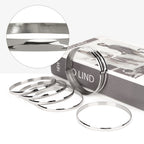 80 mm (3.15") XXL Bangle Set for Women, 6 mm Wide Silver-Tone Stainless Steel Stackable Bracelets - Fits Palm Width 110-118 mm
