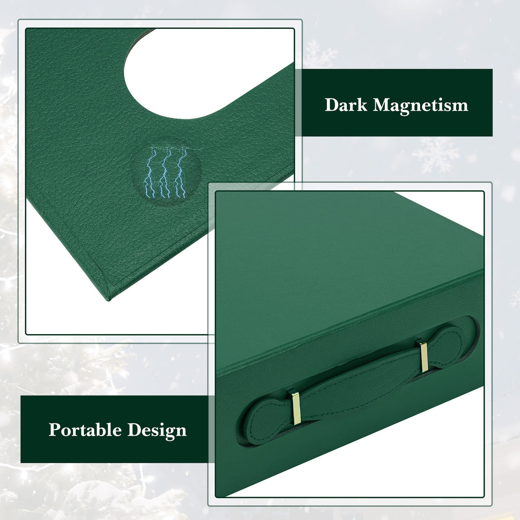 Linkidea Quick Assemble Magnetic Gift Box, Foldable Rigid Gift Box with Shredded Paper Filler, Gift Packaging for Over-Ear Headphones & Electronics (Green)