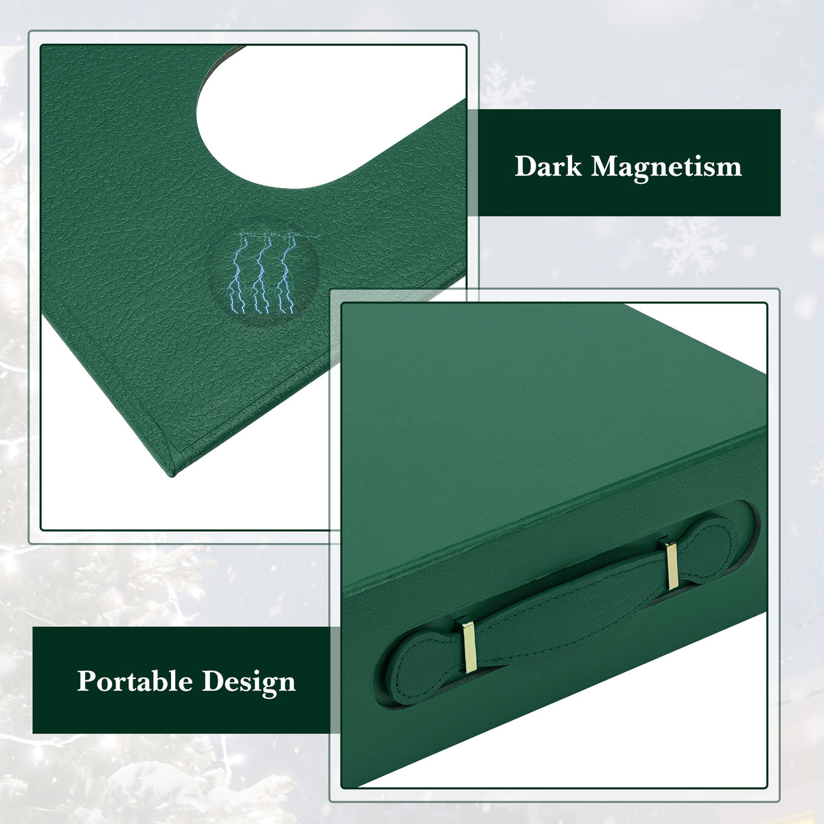 Linkidea Quick Assemble Magnetic Gift Box, Foldable Rigid Gift Box with Shredded Paper Filler, Gift Packaging for Over-Ear Headphones & Electronics (Green)