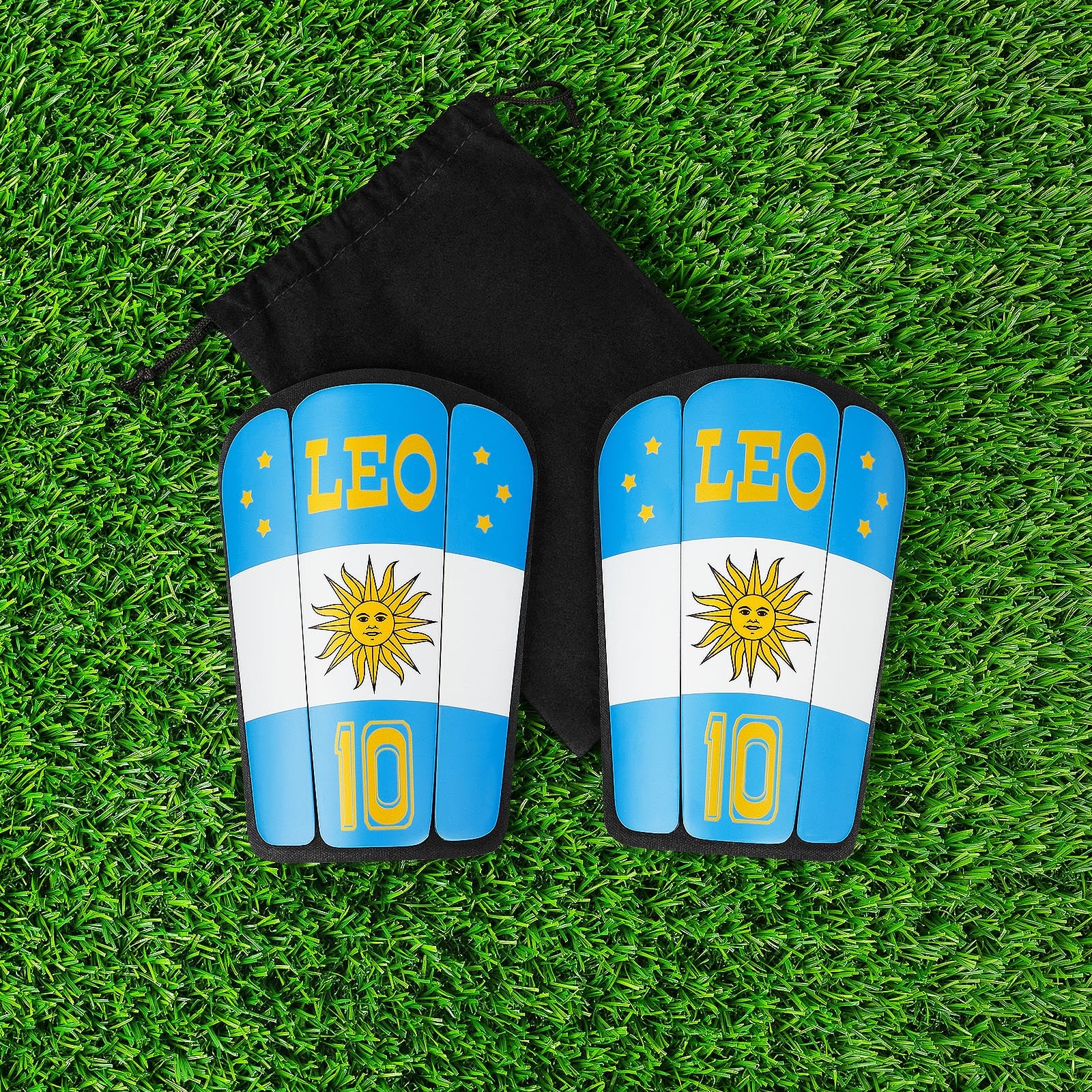 Linkidea Flexible Carbon Fiber Soccer Shin Guards, Ultra-light Shin Pads Adaptable to The Shape of the Shin, Lightweight Professional Leg Protection for Kids, Youth and Adults (#10 Print)