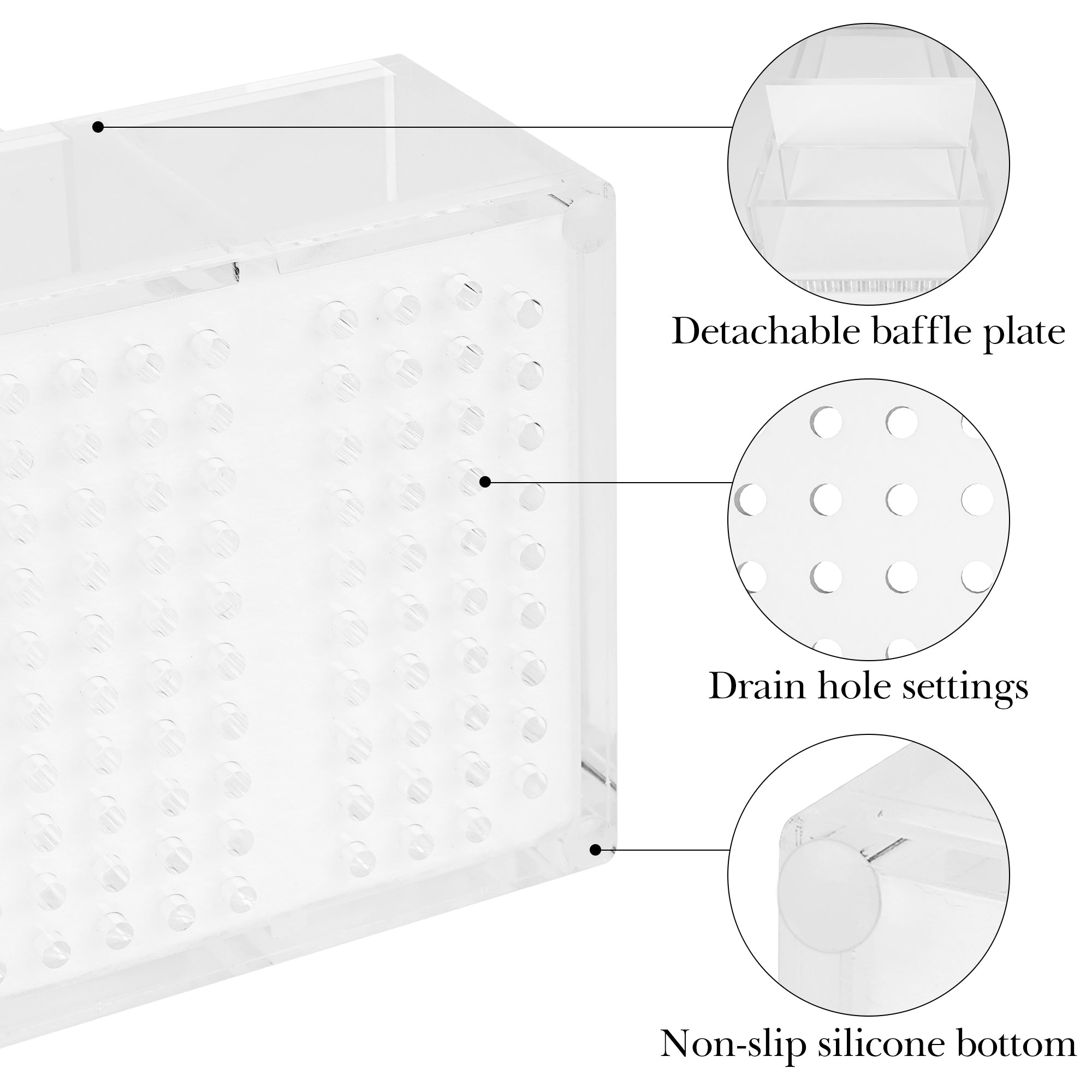 Linkidea Drawer Toothbrush Holder with Toothpaste Storage, Acrylic Organizer for Bathroom Vanity, Compatible with Colgate ExtraClean, Oral-B iO Series (Transparent)