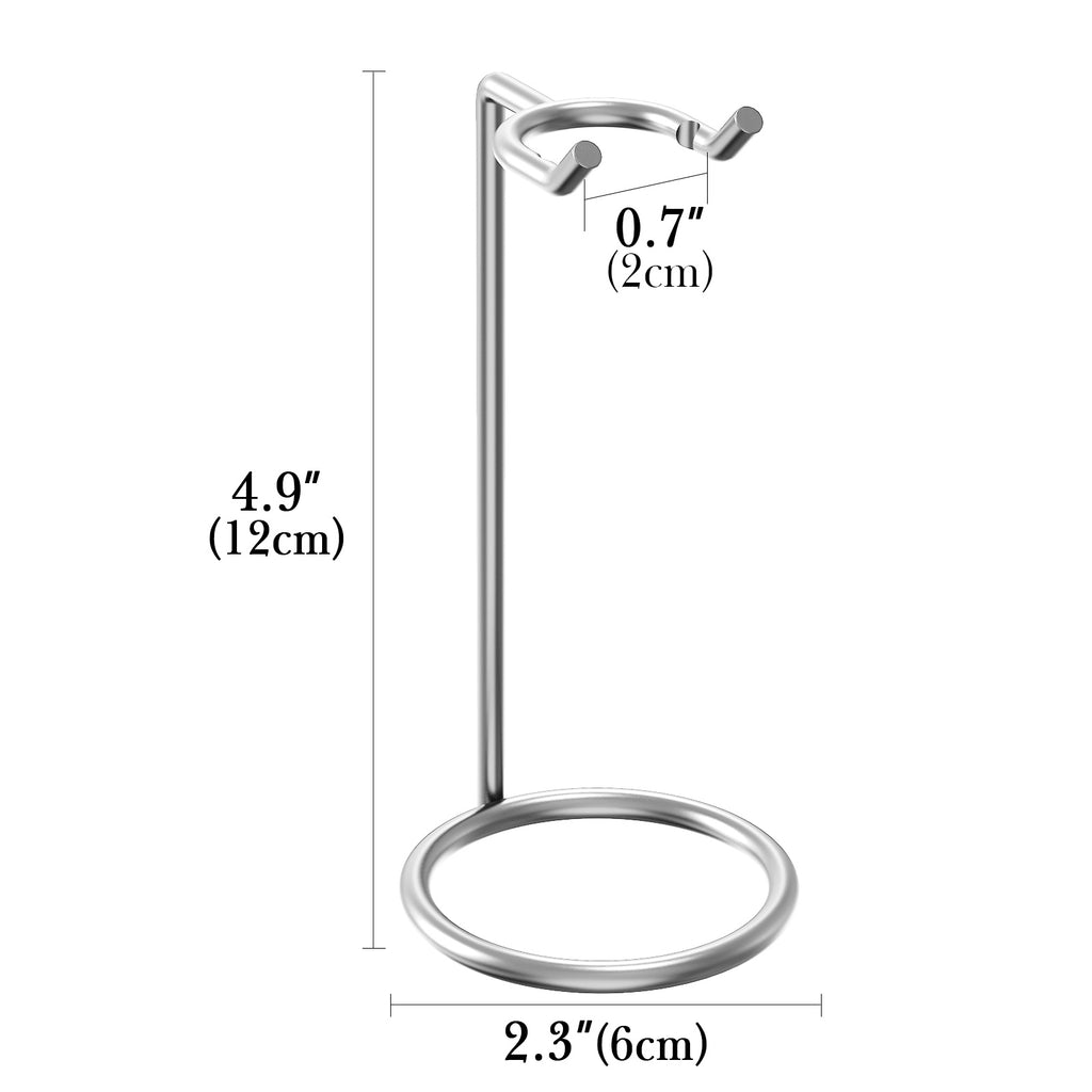 Linkidea Stainless Steel Razor Stand, Deluxe Men's Travel Shaver Holder, Shaving Support Compatible with Long Handle Safety Razor, Fusion 5, ProShield, Mach 3 (Silver/Polished Chrome)
