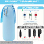 Linkidea 2 Pack Disposable Water Bottle Sleeve Compatible with Arrowhead 23.7 Fl Oz, Sport Cap Bottled Water Cover with Lockable Zipper, Light Blue