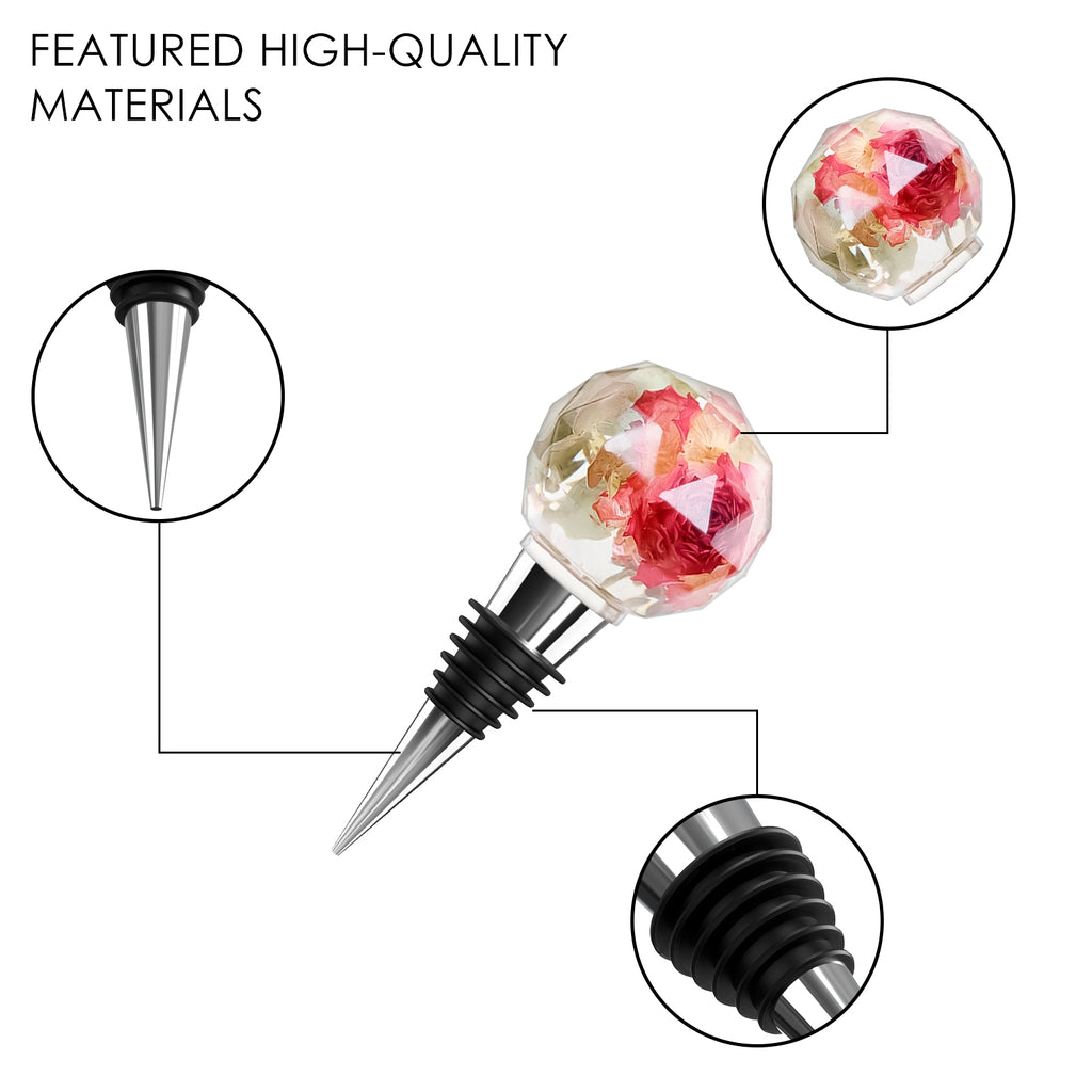 Linkidea DIY Resin Wine Stopper Kit, 10 Geometric Silicone Molds & 5 Stainless Steel Reusable Wine Bottle Stoppers, Resin Crafts for Handmade Gifts & Wine Accessories