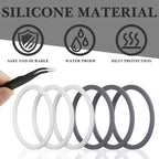 Linkidea 6 Pack Water Bottle Gasket Replacement Compatible with Owala FreeSip 24oz/32oz/40oz waterbottles, Silicone O Ring Leak Proof Rubber Seal with Tweezer for Bottle Lid, Clear & Gray