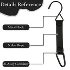 Linkidea 2 Pack Fence Hooks Compatible with Stanley Flip Go 24oz/36oz, S Shaped Hook Hanger with Waterbottle Ring for Outdoor Sports Camping (Black)