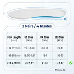 Linkidea 2 Pairs Memory Foam Sports Replacement Insoles for Kids, Cushioning & Support for Athletic Feet, Trim to Fit US 2.5Y - 5Y, UK 2- 4.5, EU 34 - 37.5