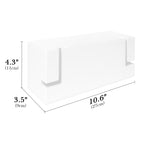 Linkidea Acrylic Bathroom Cord Storage Box, Compatible with Electric Toothbrush and Razor, Waterproof Power Cable Management Holder, Countertop Wire Organizer Container (White)