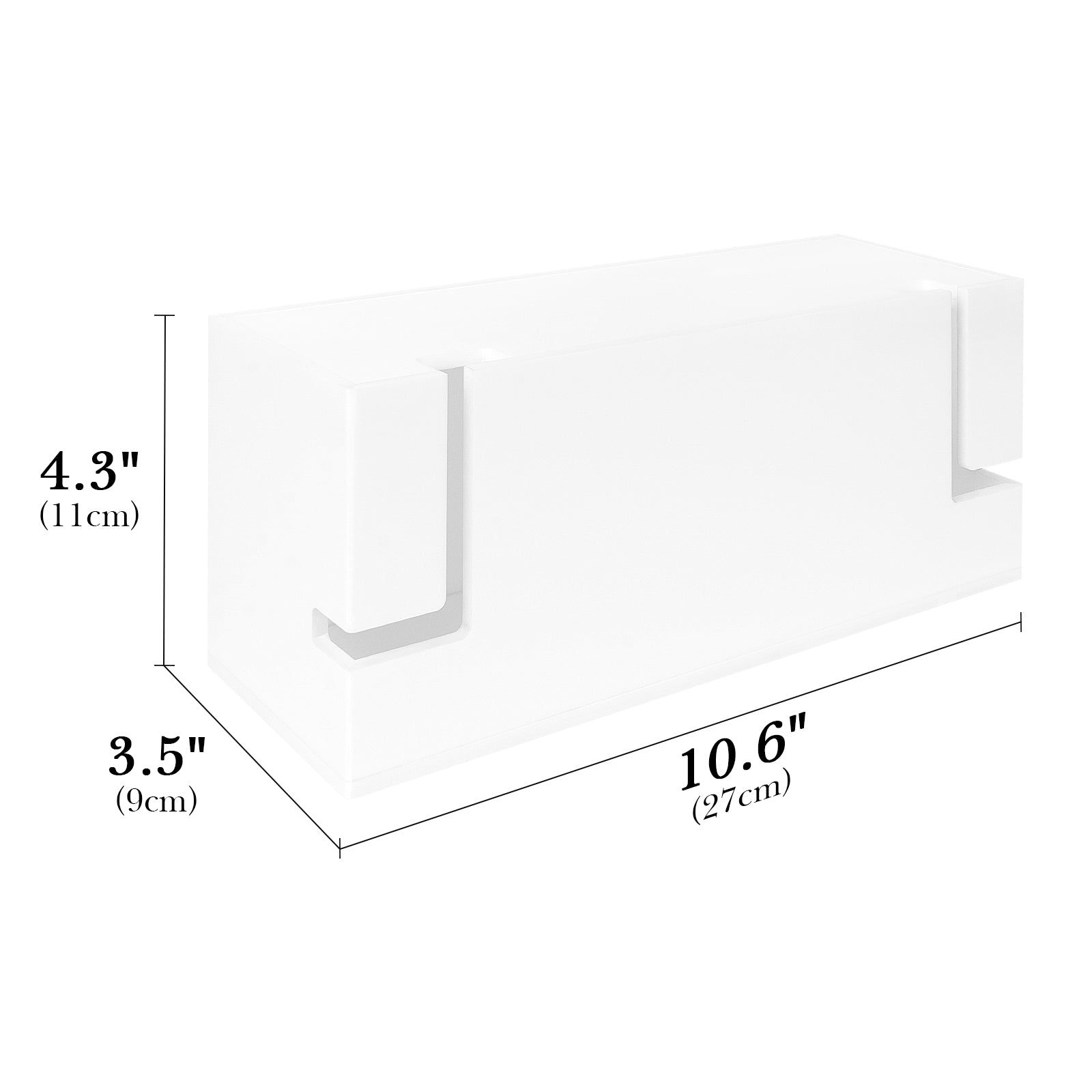 Linkidea Acrylic Bathroom Cord Storage Box, Compatible with Electric Toothbrush and Razor, Waterproof Power Cable Management Holder, Countertop Wire Organizer Container (White)