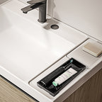 Linkidea Countertop Toothbrush Holder for Bathroom, Resin Tray for Electric Toothbrush/Toothpaste, Vanity Organizer Compatible with Oral-B iO Series, Sonicare ProtectiveClean(Black)
