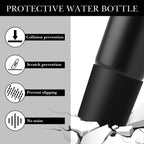 Linkidea 2 Pack Water Bottle Boot Compatible with Owala Travel Tumbler 24oz/40oz, Silicone Anti-Slip Waterbottle Bottom Sleeve Cover Protector (Black)