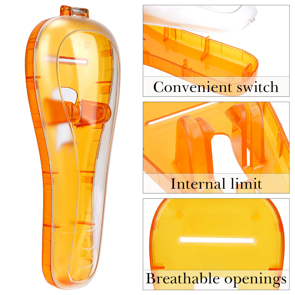 Linkidea 2 Pack Portable Travel Razor Case, Plastic Shaving Protective Cover, Compatible with Gillette Fusion5, ProGlide Cartridge Shavers (Orange / Case Only)