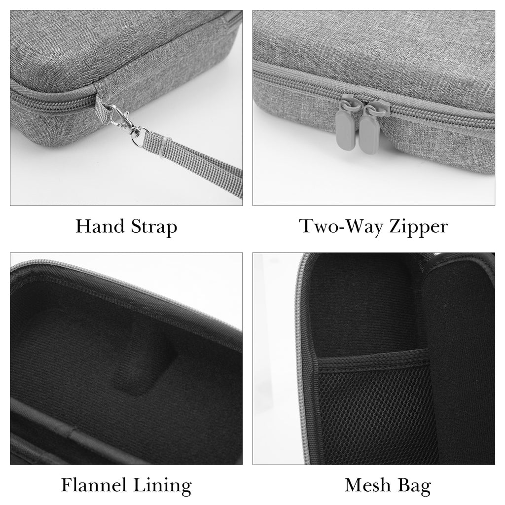 Extra Large Hard Shell Smart Glasses Case, Sunglasses Storage Organizer Compatible with XREAL One Pro/ Air 2 pro/ Air AR Glasses Travel Case, Grey