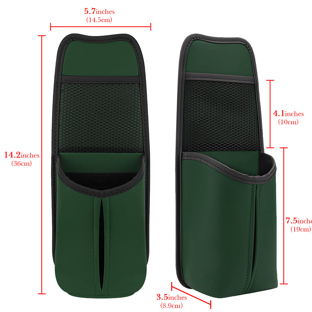 Linkidea Car Seat Side Water Bottle Organizer Compatible with YETI Rambler Bottle 26oz/36oz, Owala FreeSip 32oz/40oz, Vehicle Seat Side Storage Hanging Bag Holder for Large Bottles, Green