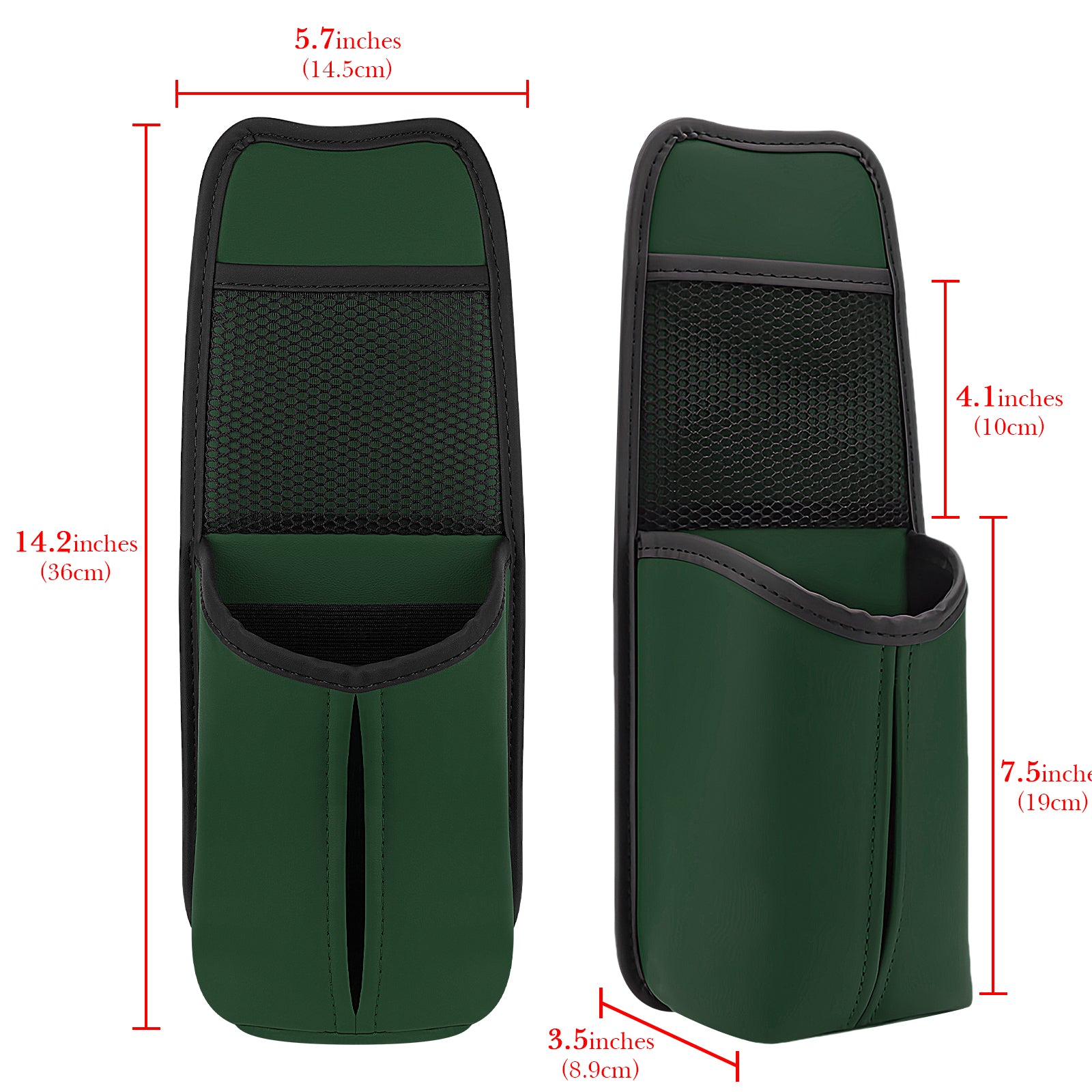 Linkidea Car Seat Side Water Bottle Organizer Compatible with YETI Rambler Bottle 26oz/36oz, Owala FreeSip 32oz/40oz, Vehicle Seat Side Storage Hanging Bag Holder for Large Bottles, Green